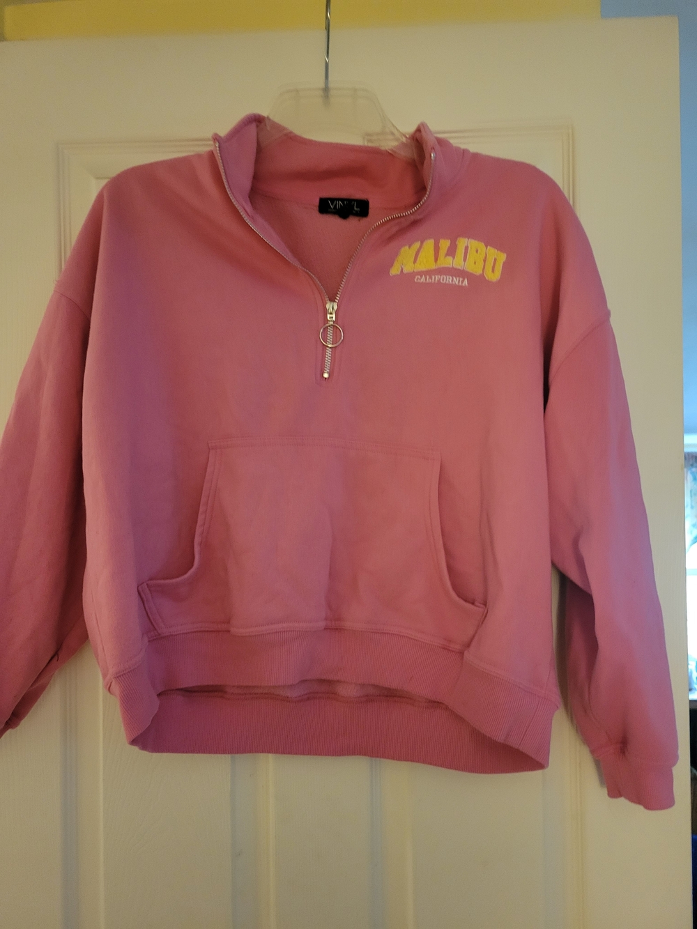 Malibu California Pink Quarter-Zip Sweatshirt